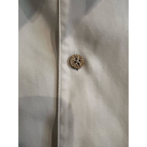 Vintage Tommy Bahama Polo Shirt 100% Silk Button Up Ivory Beige Men's Medium - Picture 4 of 6